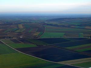 Not Egypt yet. This is just outside of Vienna, Austria, from our plane.