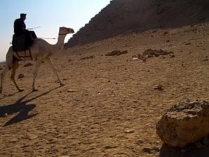 At the Red Pyramid in Dah Shur, one of the first pyramids built, dating back to 3000 BC.