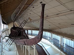 This was a giant boat that was buried in the sand next to one of the Giza pyramids. 