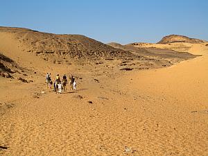 On our camel ride in the desert!