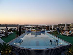 The pool on the top deck of our cruise ship