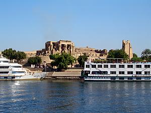 Temple of Kom Ombo. Taking the cruise to these destinations was nice, because they docked right at the historical site, and we walked right into it. No bus or car rides or even long walks needed!