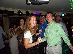 The family participating in a lame dancing game after dinner one night. I'm the photographer because I already got knocked out. We didn't win this game, but Kelly did win one other one. Her prize - a mixed drink ... but alcohol free.