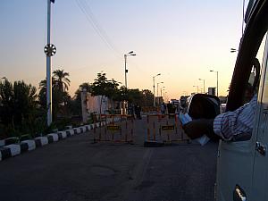 One of many checkpoints we'd have to stop and pass through security during our travels.