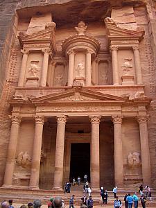 Just at the end of the Siq is the Al Khazneh (the Treasury). This is the most impressive of Petra's ruins. It's amazing to see, directly coming out of the Siq.