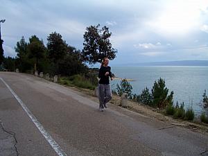 Kelly starting the downhill run into the Marjan park