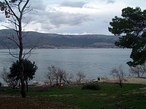 After running around the edge of the peninsula, this view is looking across the inlet towards the Croatian mainland