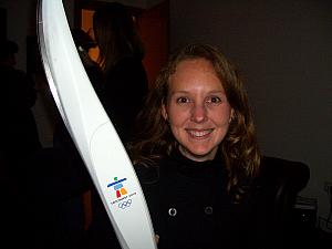 Kelly with the 2010 Winter Olympics torch.