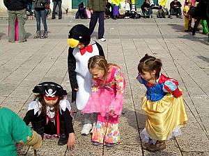 Children dressed up for Carnival, similar to Halloween in the US.