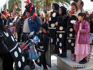 Children dressed up for Carnival, similar to Halloween in the US.