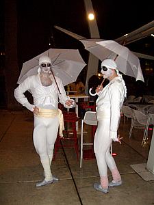 Carnival costumes - two guys dressed up as ladies