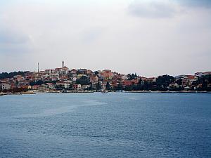 View from the road overlooking one of the coastal towns north of Split.