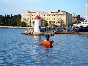 A water taxi from the mainland to the peninsula in Zadar.