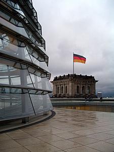 Atop the Reichstag.