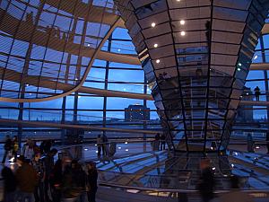 Inside the cupola, which had a glass ceiling so you can peer down and look at active parliament sessions.