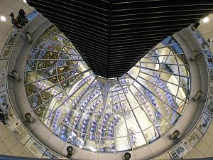 Looking down into the parliament room.