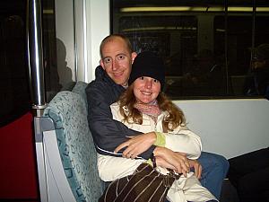 Smiling on the subway.