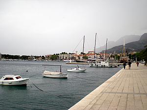 boats moored in Makarska