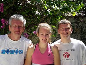Dad Klocke, Kelly and Kevin getting ready to head out for a run.