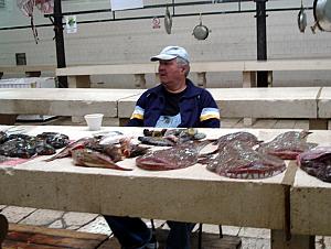 Inside the fish market - squid!! No, I haven't eaten any.