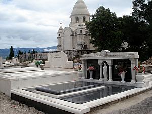 Supetar's cemetery, right by the sea.