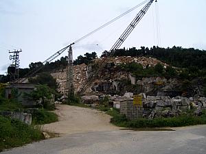 At a rock quarry - Brac is famous for its marble.