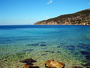 Beach on Vis in the town of Komiza