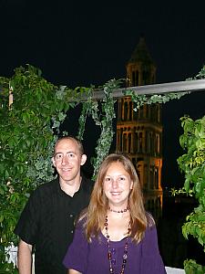 On a rooftop balcony overlooking Sveti Duje