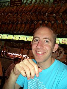 Saturday, July 3: we watched the quarterfinal match in a Deli/Bar/Butcher shop. Yes, those are giant hunks of meat hanging on the wall!