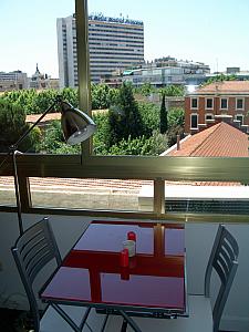 Showcasing our dining table and our view.