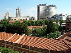 And here are a couple of photographs showing the view outside our window. The building with the red tile roof is a postgraduate school for international affairs.