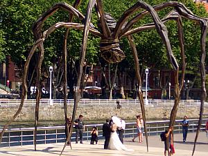 Apparently it is popular for wedding couples to get their photo taken underneath this giant spider -- awesome!