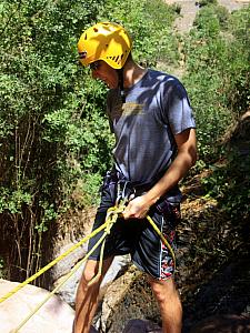 Jay is first to attempt the descent!