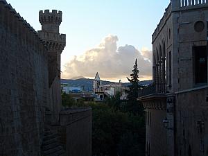 View from the cathedral across town to another historic monument.