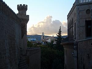 View from the cathedral across town to another historic monument.