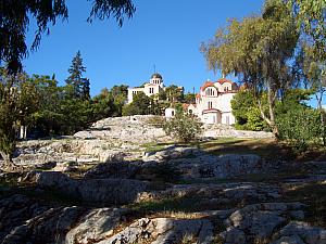 Passing by a pretty church while walking to Acropolis.