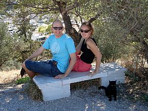 Jay, Kelly and the black cat.