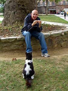 Break for lunch, me trying not to break down and feed the cat (I failed of course!)