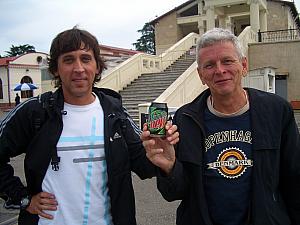 Our tour guide Yaroslav and Dad. Yaroslav bought Dad a Mountain Dew - his only one on the whole trip! I liked Yaroslav, he was a fellow geek so we talked about technology most of the day :)