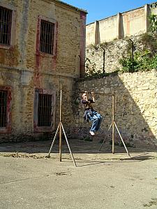 Jay getting his workout on in the old jail.