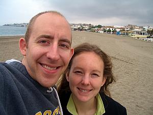 At the beach in Mijas.