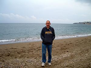 It was too cold to swim. We didn't see anyone else on the beach.