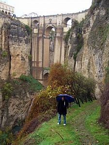 Ronda - hiking near the base of the bridge. 