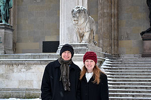 Jay and Kelly in Munich's historic district