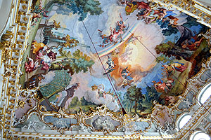 The ceiling of the palace's main hall