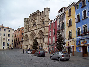 Cuenca's Cathedral in Plaza de Mayor. It was Spain's first Gothic style cathedral (built from 1196 to 1257)