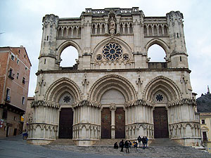 Cuenca's Cathedral in Plaza de Mayor. It was Spain's first Gothic style cathedral (built from 1196 to 1257)