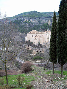 looking down into the Hoz del Huecar gorge at the old Convent of St. Paul (now a Parador: a hotel run by the government in a historic landmark)