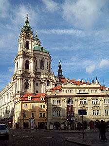 beautiful buildings and a church