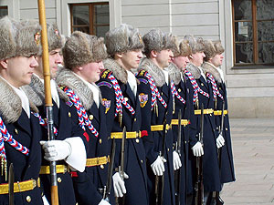 Changing of the Guard at Prague Castle.  Playwright-turned-president Vclav Havel brought some pizzazz to the castle after 1989, when he hired the Czech costume designer on the film Amadeus to redesign the guards' uniforms and then instigated a changing of the guard ceremony. 
